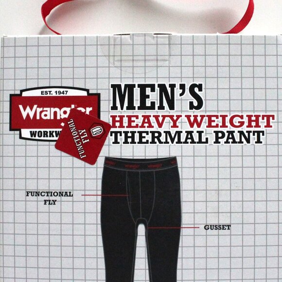 NWT Men's Large 36-38 in. Wrangler Workwear Heavyweight Thermal Black Pant - Picture 5 of 8